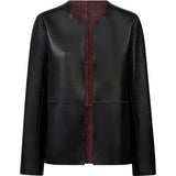 Depeche leather wear Zita Short 2in1 Jacket Jacket 339 Deep Plum / Black kombi