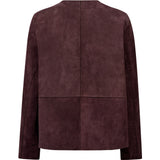 Depeche leather wear Zita Short 2in1 Jacket Jacket 339 Deep Plum / Black kombi