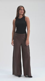 Depeche leather wear Lauren MW Full Length Leather Pants Pants 106 Coffee