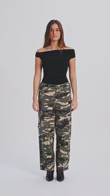 Depeche Clothing Pacy Camo Barell Pants Pants 234 Khaki Printed