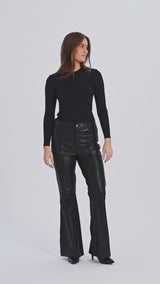Depeche leather wear Boa boot cut HW leather pants Pants 099 Black