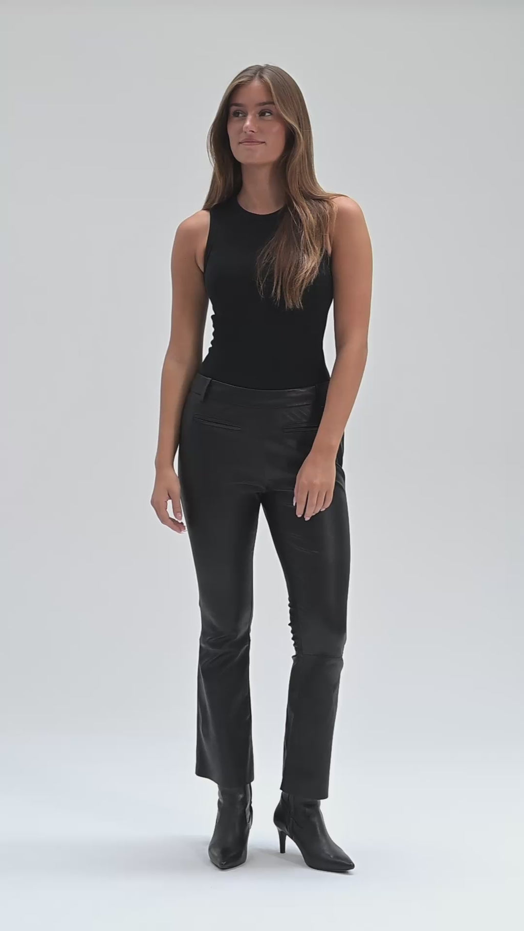 Depeche leather wear Alizza 7/8 leather pants Pants 099 Black