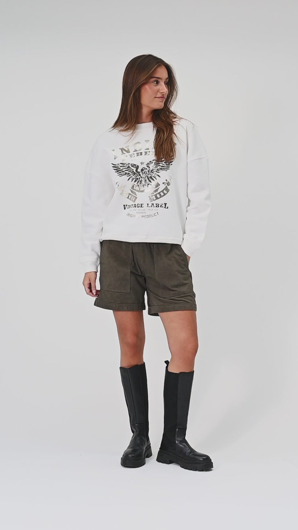 Depeche leather wear Hanna suede shorts Shorts 054 Khaki