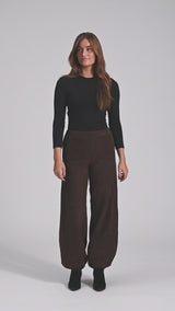 Depeche leather wear Ella balloon pants in soft suede Pants 067 Dusty brown