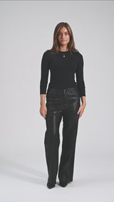 Depeche leather wear Boa leather pants - full length (HW) Pants 099 Black (Nero)