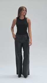 Depeche leather wear Zeli bootcut leather pants Pants 031 Ocean