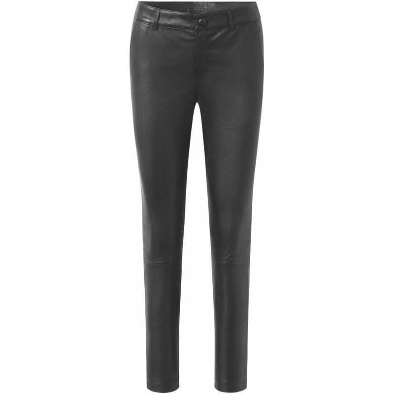Depeche leather wear Amelia stretch chino leather pant 7/8 length Pants 129 Dark grey