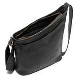 DEPECHE Asymmetrical shoulder bag in soft leather Medium bag 099 Black (Nero)