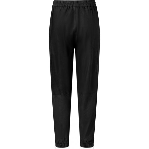 Depeche leather wear Baggy leatherpants with zipper pockets Pants 099 Black (Nero)