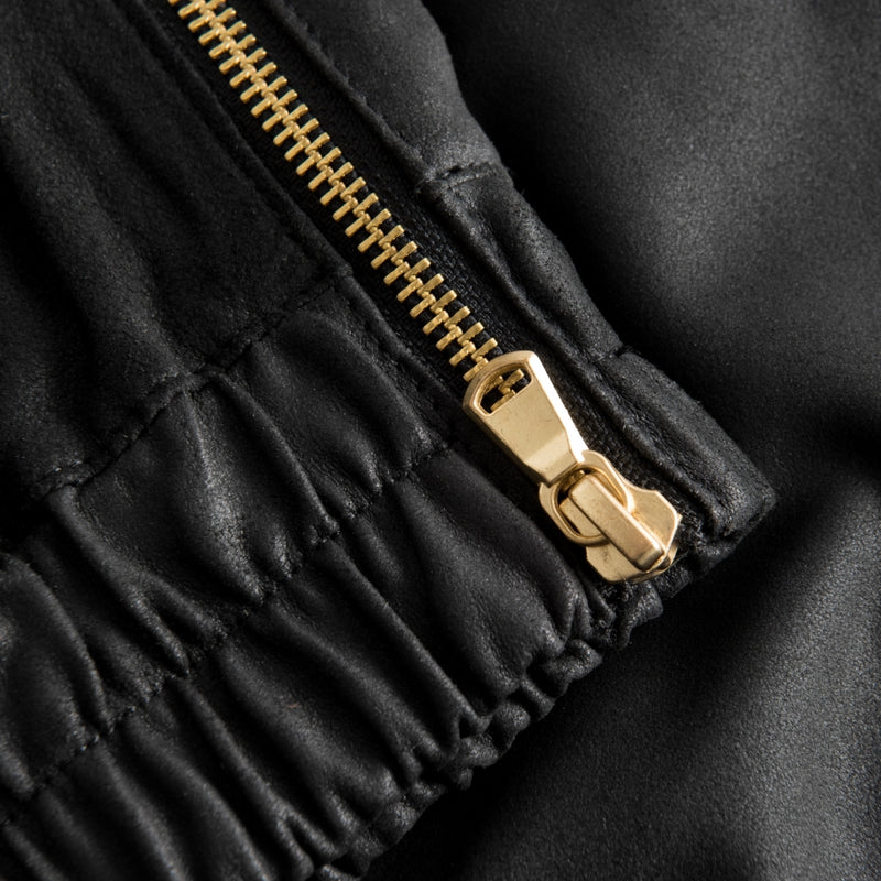 Depeche leather wear Baggy leatherpants with zipper pockets Pants 099 Black (Nero)