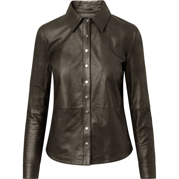 Depeche leather wear Basic Sharon shirt in soft leather quality Shirts 038 Dusty taupe