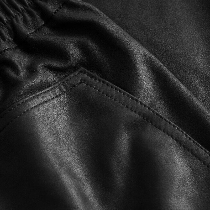 Depeche leather wear Beautiful Hanna leather shorts with elastic Shorts 099 Black (Nero)