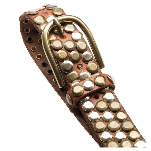 DEPECHE Beautiful and cool leather belt Belts 153 Cognac/Brass