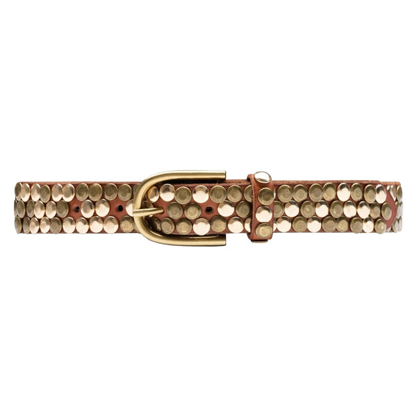 DEPECHE Beautiful and cool leather belt Belts 153 Cognac/Brass
