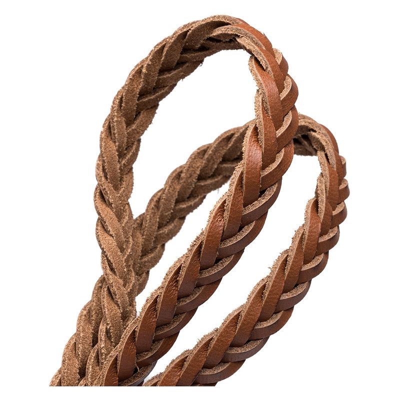 DEPECHE Beautiful braided leather belt Belts 171 Cognac/Gold