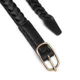 DEPECHE Beautiful braided leather belt Belts 190 Black / Gold
