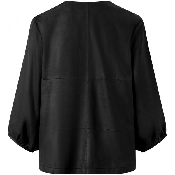 Depeche leather wear Beautiful cardigan in soft leather quality Jackets 099 Black (Nero)