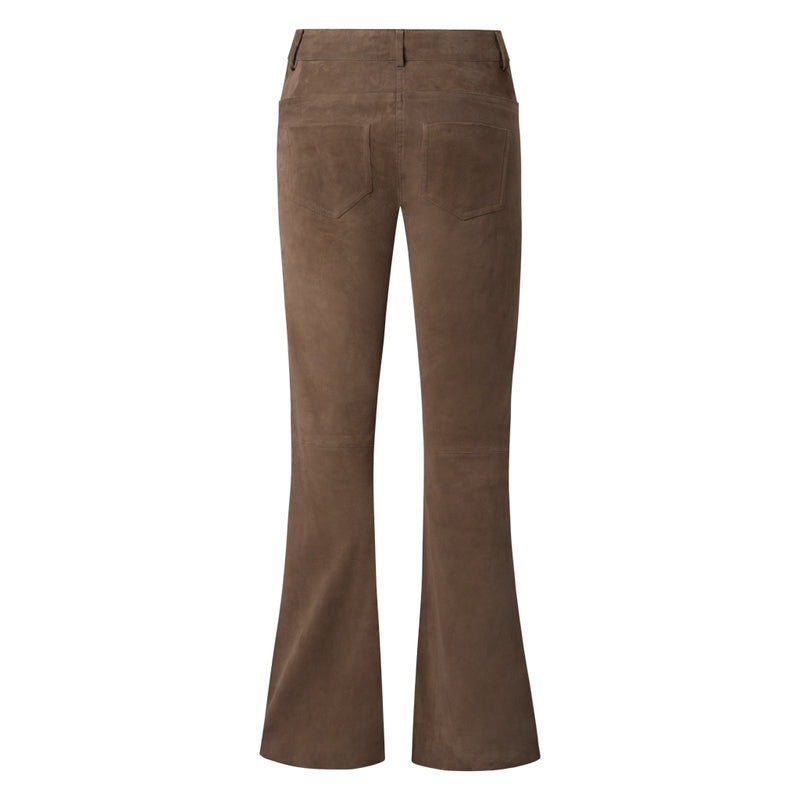 Depeche leather wear Beautiful flare suede trousers in soft quality Pants 007 Mud