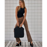 Depeche leather wear Beautiful flare suede trousers in soft quality Pants 007 Mud