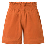 Depeche leather wear Beautiful suede shorts with elastic Shorts 065 Orange