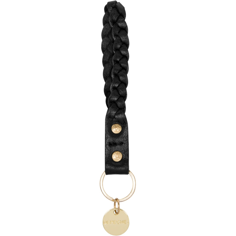 DEPECHE Braided leather keyhanger Accessories 099 Black (Nero)