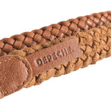 DEPECHE Braided narrow belt in soft leather Belts 014 Cognac