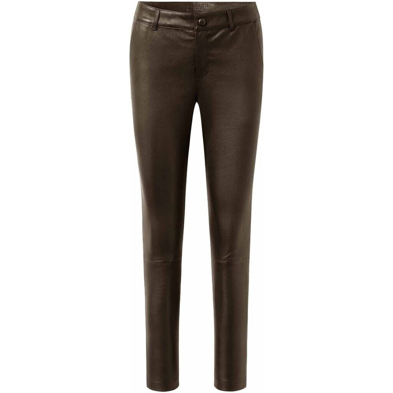 Depeche leather wear Caroline chino stretch leather pant Pants 161 Dark brown