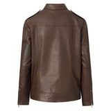 Depeche leather wear Cool and raw biker jacket in soft quality Jackets 186 Cacao