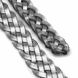 DEPECHE Cool braided leatherbelt in metallic Belts 207 Silver Metallic