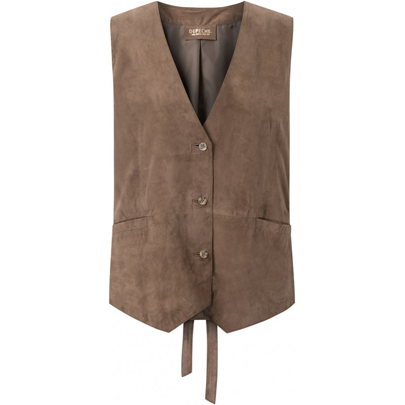 Depeche leather wear Cool suede vest in nice quality Jackets 007 Mud