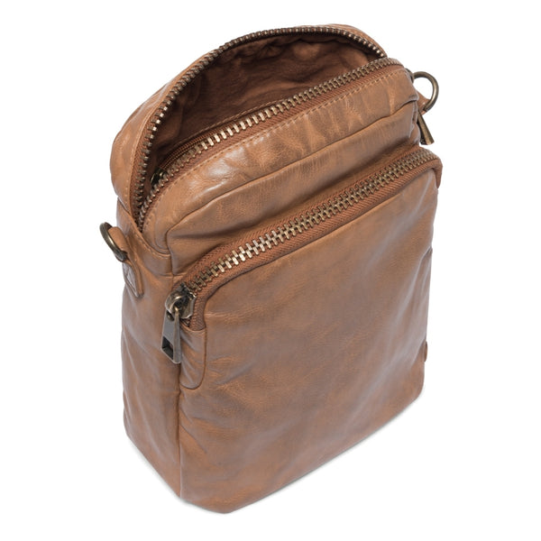 DEPECHE Crossover bag in strong and nice leather quality Cross over 173 Chestnut