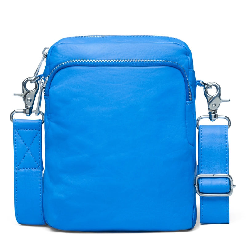 DEPECHE Crossover bag in strong and nice leather quality Cross over 209 French blue