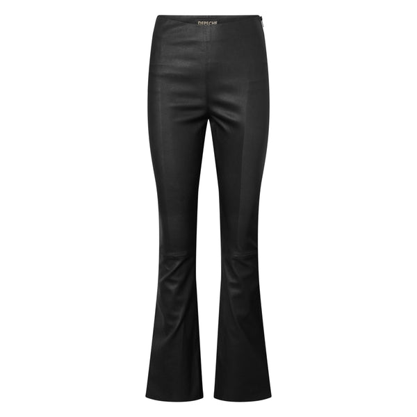Depeche leather wear Corine flare leather pants with stretch Pants 099 Black (Nero)
