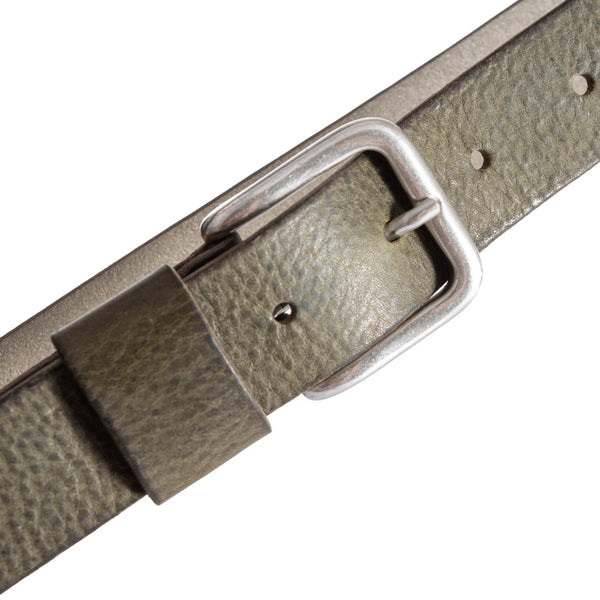 DEPECHE Timeless jeans belt in delicious leather quality Belts 049 Army Green