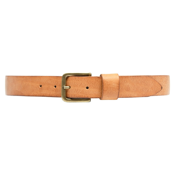 DEPECHE Timeless jeans belt in delicious leather quality Belts 153 Cognac/Brass