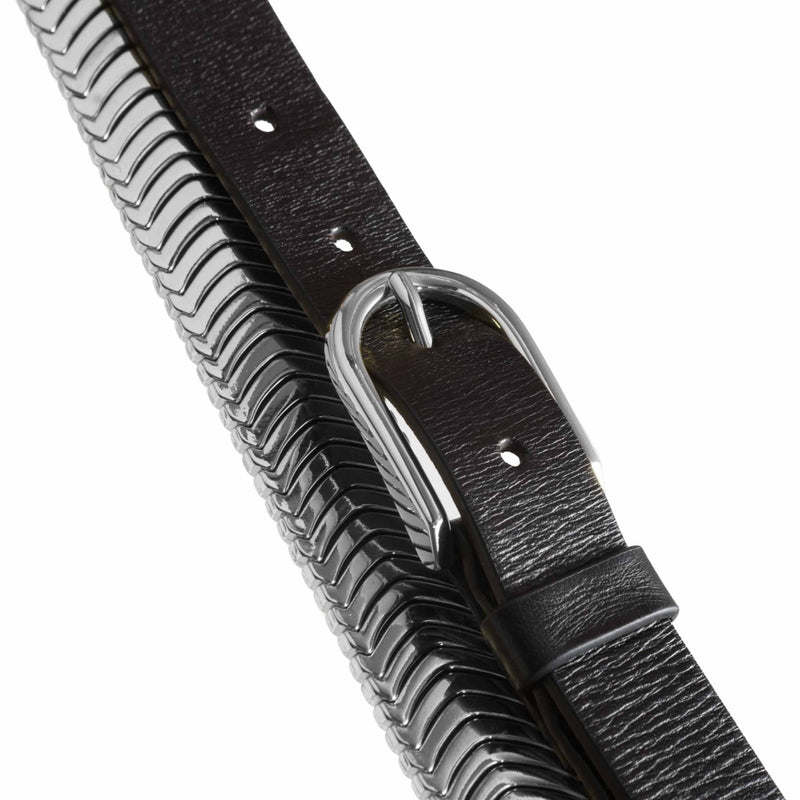 DEPECHE Jeans belt decorated with metal details Belts 098 Silver