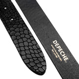 DEPECHE Jeans leatherbelt in nice quality decorated with croco pattern Belts 099 Black (Nero)