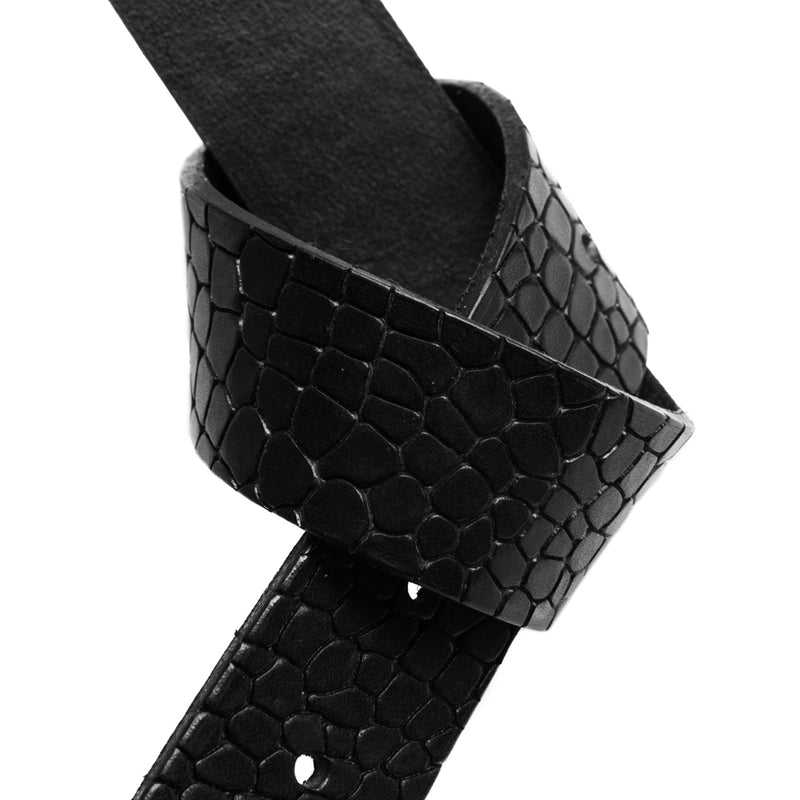 DEPECHE Jeans leatherbelt in nice quality decorated with croco pattern Belts 099 Black (Nero)