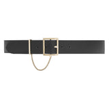 DEPECHE Jeans leatherbelt with cool chain detail Belts 190 Black / Gold