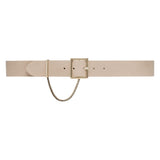 DEPECHE Jeans leatherbelt with cool chain detail Belts 191 Sand / Gold