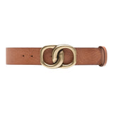 DEPECHE Jeans leatherbelt with nice buckle Belts 014 Cognac