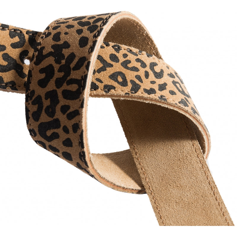 DEPECHE Jeans suede belt with leopard pattern Belts 082 Leopard