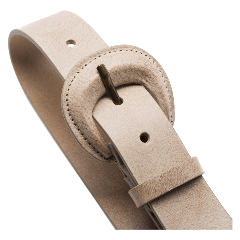 DEPECHE Jenas leather belt with large buckle Belts 011 Sand