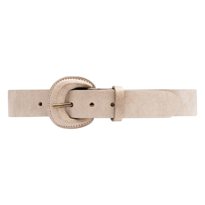 DEPECHE Jenas leather belt with large buckle Belts 011 Sand