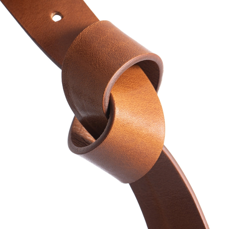 DEPECHE Jenas leather belt with large buckle Belts 014 Cognac