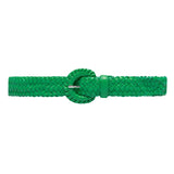 DEPECHE Leather belt with beautiful braided details Belts 182 Greenery