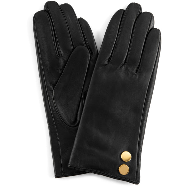 DEPECHE Leather gloves with beautiful buttons Gloves 097 Gold