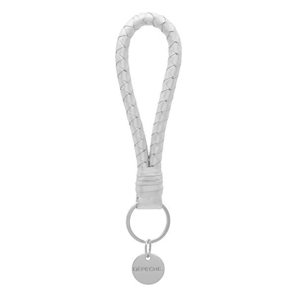 DEPECHE Leather keyhanger decorated with twisted detail Accessories 207 Silver Metallic