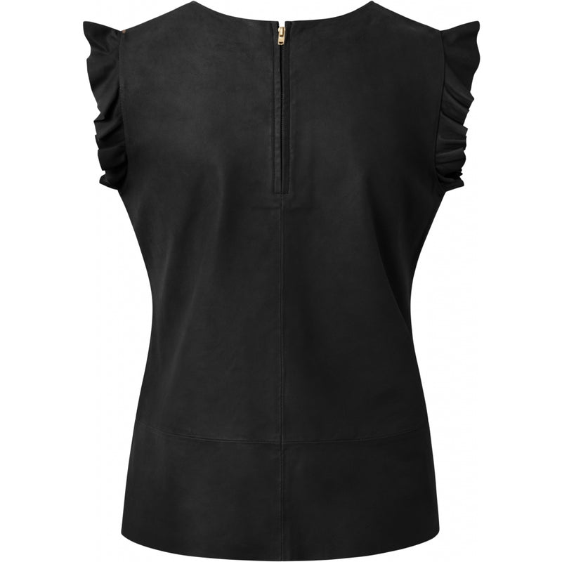 Depeche leather wear Leather top in soft quality Tops 099 Black (Nero)