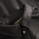 Depeche leather wear Long oversize leather shirt in soft quality Shirts 175 Charcoal